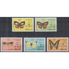 MARIPOSAS SAHARA OCCIDENTAL SERIE COMPLETA DE ESTAMPILLAS NUEVAS MINT RESELLADAS